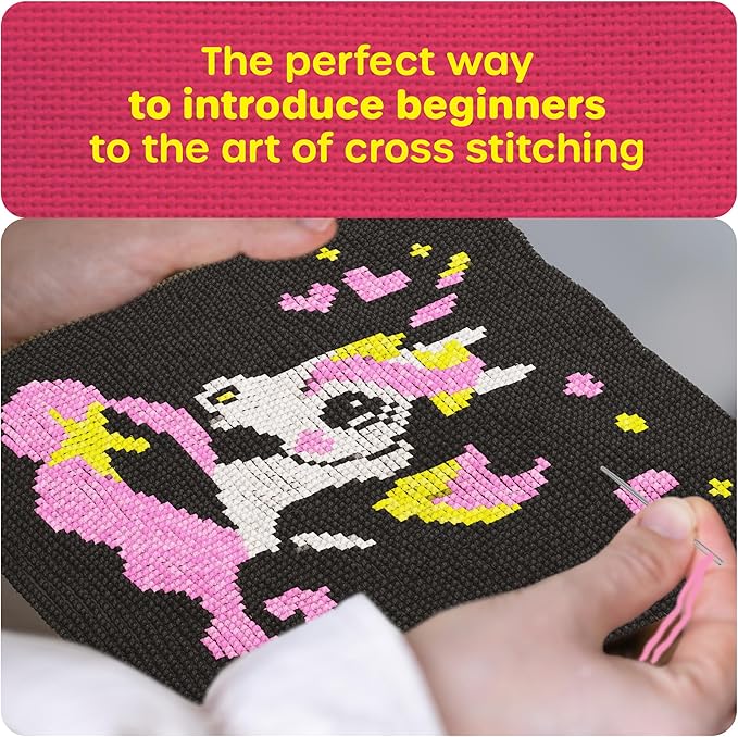Dan&Darci Unicorn Cross Stitch Kit for Kids - Fun Crafts for Girls 8-12 - 9 Year Old Girl Birthday Gifts - Embroidery Kits for Beginners - Craft for Ages 8-12, 10-12 - Gift for 8-12 Year Old