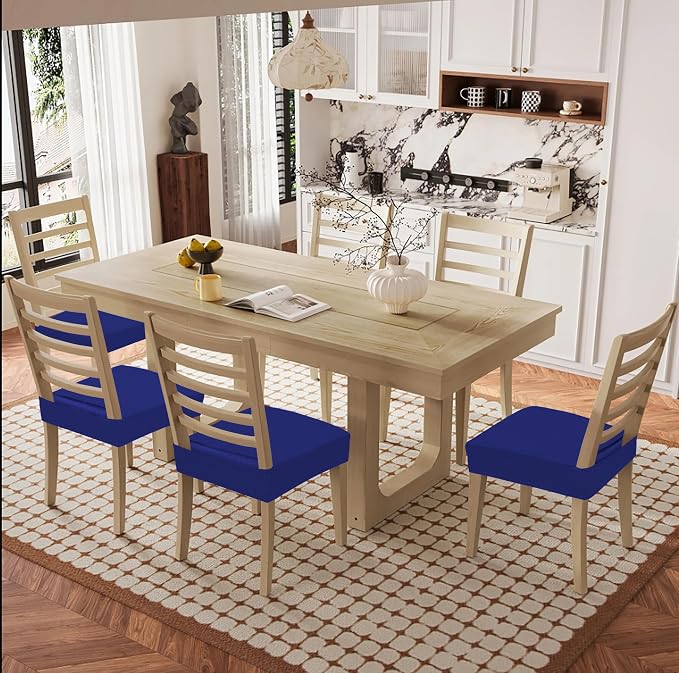 Smiry Waterproof Seat Covers for Dining Room Chairs Set of 2, Stretch Jacquard - Image 8