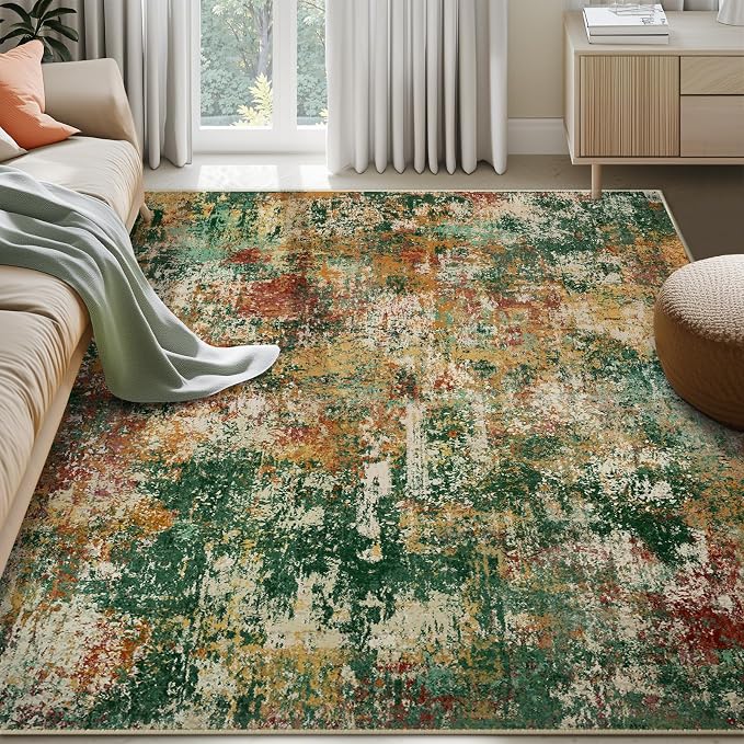 RELEANY Washable Area Rugs 5'x8' Non-Slip Modern Abstract Soft - Image 2