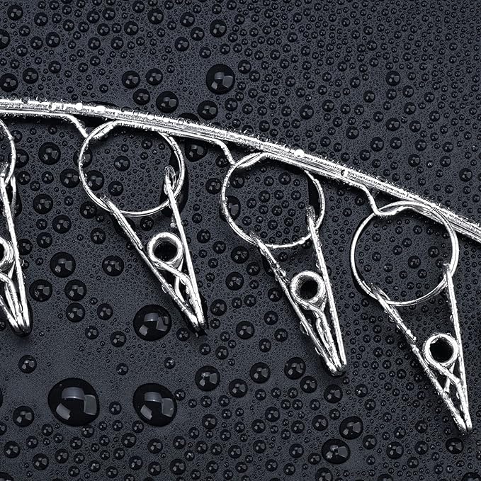 Toplife Clothes Hanger with 10 Clips, Stainless Steel, Windproof, for Drying Socks, Bras, Underwears, Baby Clothes, Hats, Scarfs, Towels, Pants and Gloves, Set of 4