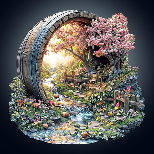 Wooden Puzzles for Adults, Spring Flower Wooden Jigsaw Puzzle for Adults, Unique Animal Shape Wood Puzzles Adult, Birthday Party Gifts for Friends & Family Leisure Time Game Home Decor (XL)