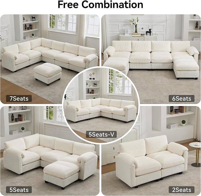 114'' U-Shaped Sectional Couch - Image 7