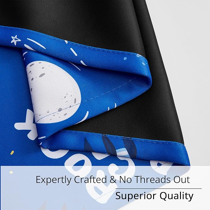 Kids Blackout Curtains - Space Cat Design, 100% Blackout, 2 Panels, Each W52×L84, Thermal Insulated Curtains for Bedroom, Noise Reducing, Combine Functionality with a Fun and Creative Design