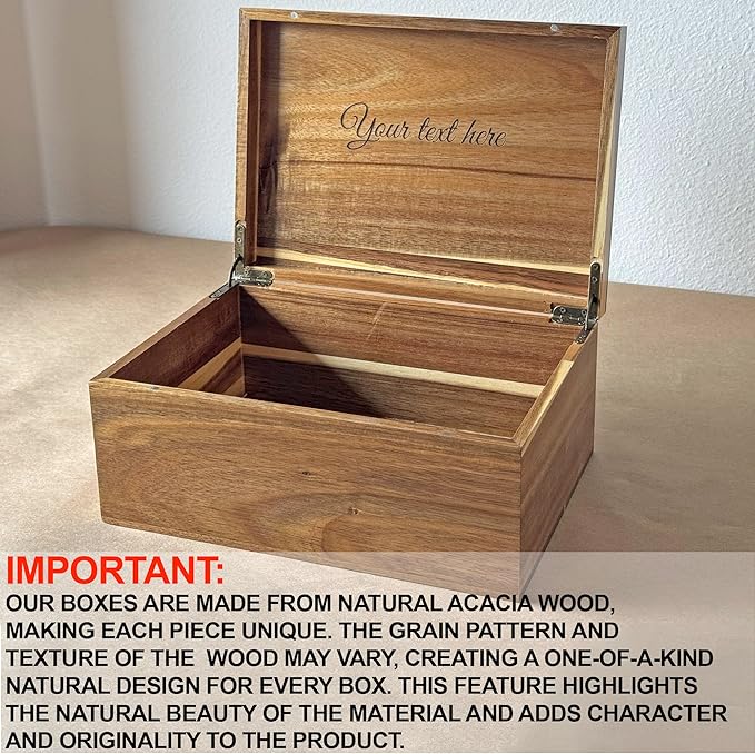 Travel Keepsake Box - Our Adventure Memory Box, Personalized Travel Couple Gift, Bamboo Wood Chest Trunk for Couples, Keepsake Storage for Tickets, Custom Valentine's Gifts, 11 x 8 x 4.75 in