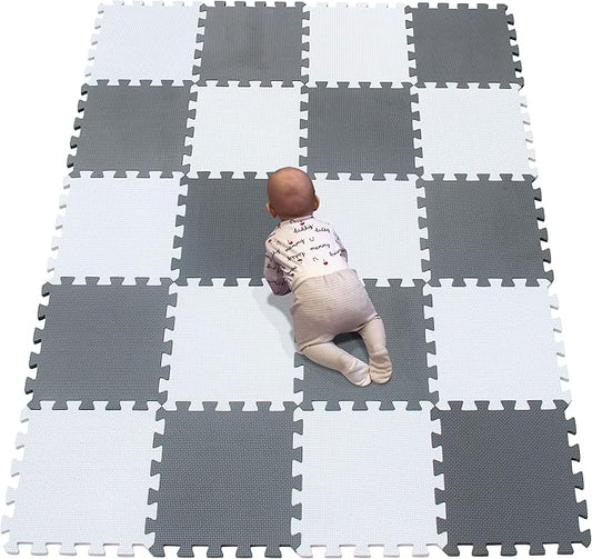 YIMINYUER® 20 Tiles (30cm×30cm×1cm Each Tile) Baby Soft Puzzle Play Mats, Kids Thick EVA Foam Floor, Toddlers & Children's Soft Interlocking Mat R01R12G301020