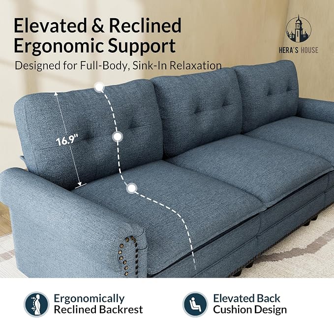 HERA'S HOUSE 3 Pieces Modular Sectional Sofa Sets, Oversized Couch Set - Image 9