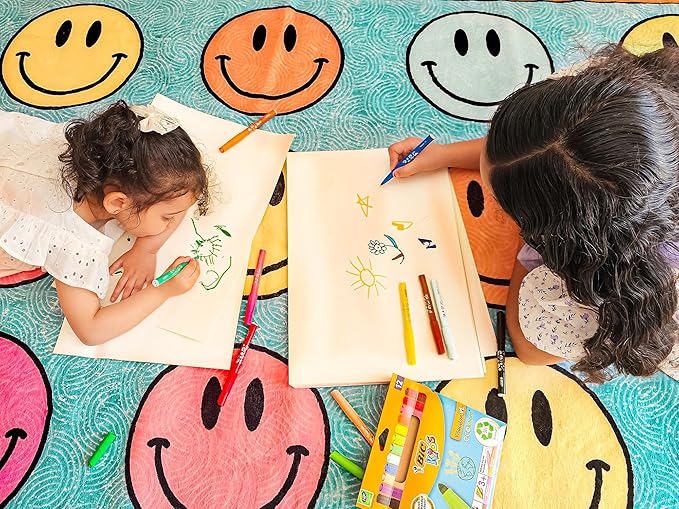 OLEEK Large Classroom Rug Elementary 8x10 - Classroom Rugs for Kids Room - Classroom Carpet Elementary - Kids playroom Rug 8 x 10 - Preschool Rugs for Classroom - Schoolgirl Style Classroom Decor