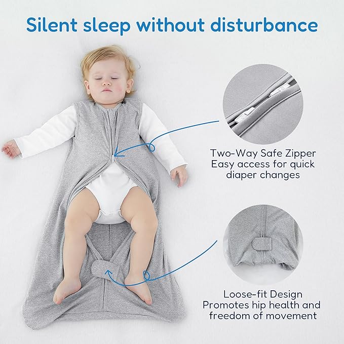 TotAha Sleep Sack 0-6 Months 3-Pack,Stretchy,Buttery Soft Swaddle Transition Sleeping Bag,Light Baby Wearable Blanket with 2-Way Safe Zippers for Girls, 0.5 TOG
