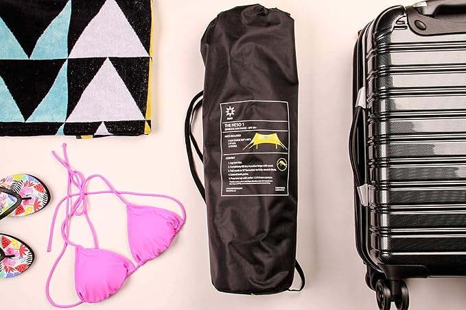 Neso Tents Beach Tent with Sand Anchor, Portable Canopy Sunshade - 7' x 7' - Patented Reinforced Corners (Navy)