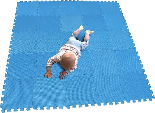 MQIAOHAM® 25 Pieces Puzzle Play Mats, Soft Baby Play Mat, Kids Interlocking Foam Floor Tiles, Toddlers Carpet Playmats G301025-107