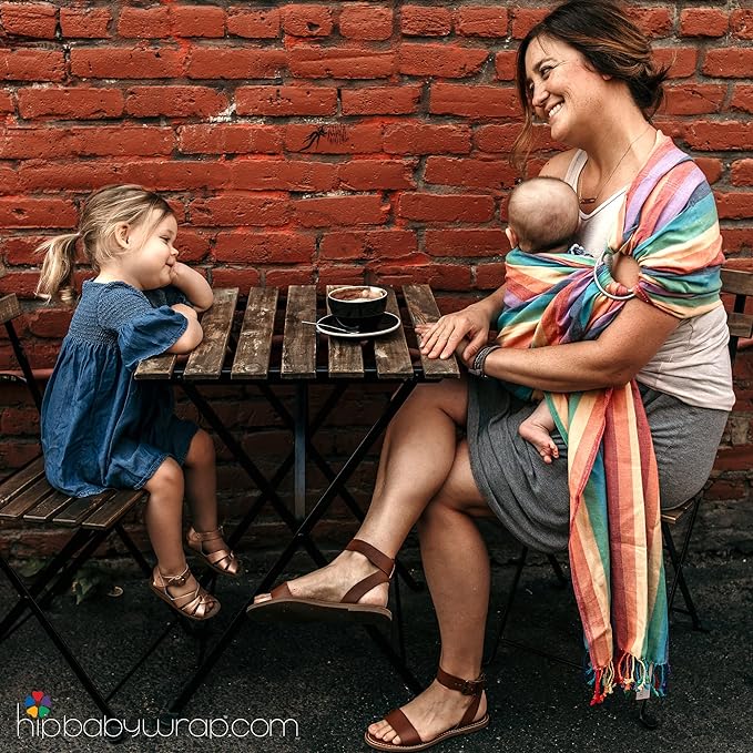 Hip Baby Wrap Ring Sling Baby Carrier for Infants and Toddlers - Beautiful, 100% Soft Cotton Baby Wraps Carrier for Babies 8-35 lbs - Perfect Baby Shower Gifts Moms and Dads - Nursing Cover (Spring)