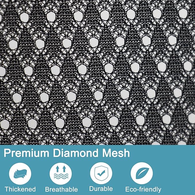 Polecasa Heavy Duty Large Mesh Laundry Bags with ID Tag and Locking Drawstring Closure - 2 Pack, 24 x 36 inches - Laundry Hamper Liner, Washable Laundry Bag for Travel, Sports, Dorms (Black)