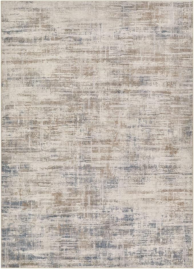 Area Rug for Living Room: 4x6 Washable Neutral Abstract Modern Soft Rugs Non Slip Indoor Floor Stain Resistant Carpet for Bedroom Dining Room Office Nursery - Brown