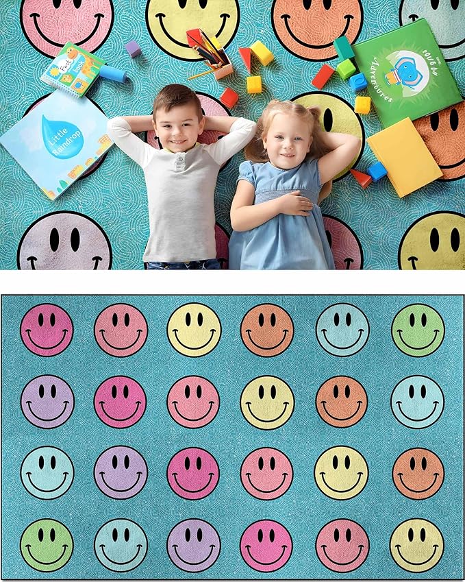 OLEEK Large Classroom Rug Elementary 8x13 - Classroom Rugs for Kids Room - Classroom Carpet Elementary - Kids playroom Rug 8 x 13 - Preschool Rugs for Classroom - Schoolgirl Style Classroom Decor