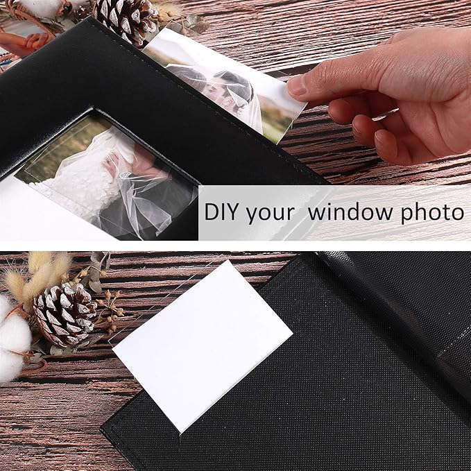 RECUTMS Adventure Photo Album, Blue, 6x4, 200 Photo Slots, Premium Leather Cover, Sleeves, Personalized, Suitable for Birthdays, Weddings, Parties