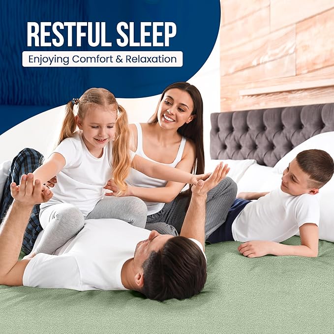 Utopia Bedding Waterproof Mattress Protector King Size, Premium Terry Mattress Cover 200 GSM, Breathable, Fitted Style with Stretchable Pockets (Sage)