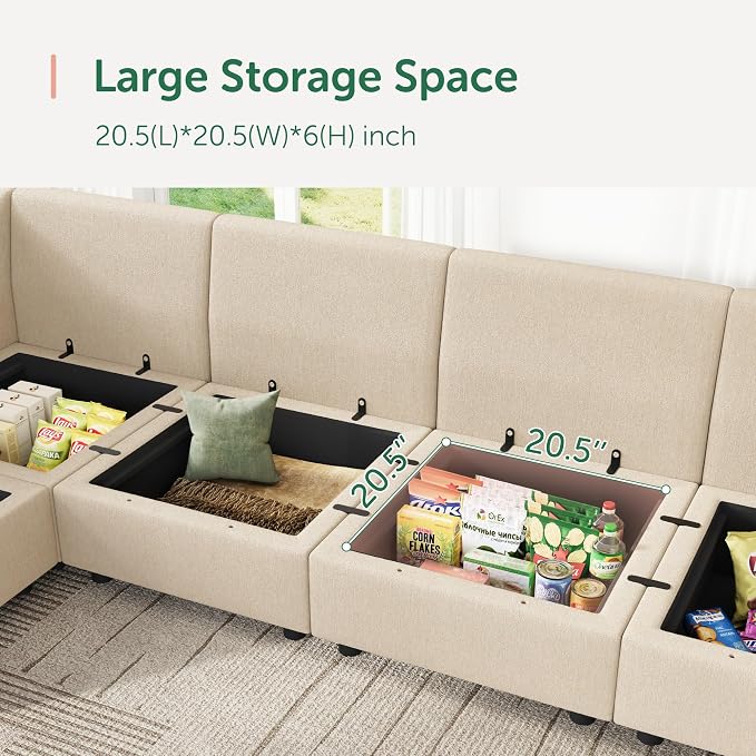 HONBAY Modular Sofa U Shaped Sectional Couch - Image 6