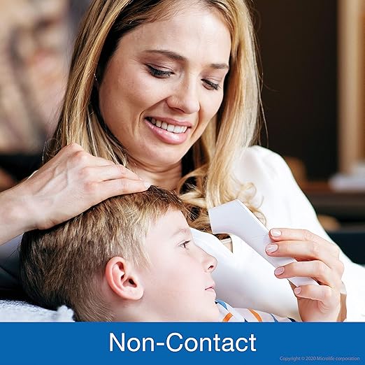 Microlife Non-Contact Forehead Thermometer, Digital Infrared No-Touch Thermometer (for Adults, Kids & Baby), Large Backlit LCD Screen, Fever Alarm, Memories & Instant Accurate Readings