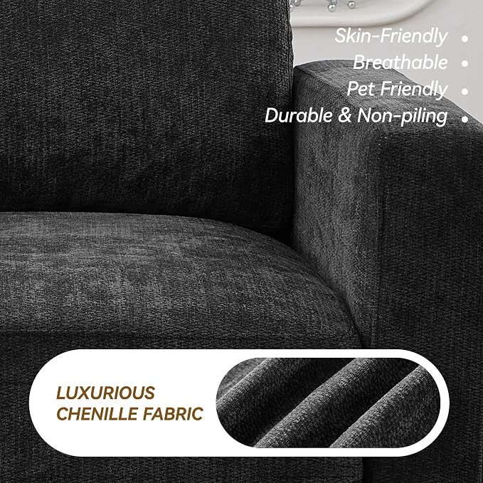 77.4" Chenille Modular Loveseat Oversized Upholstered 2 Seater Sectional Sofa - Image 8