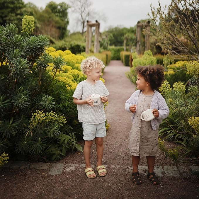 mushie Silicone Snack Cup | Spill Proof Food Container for Toddler and Baby (Pink Flowers)