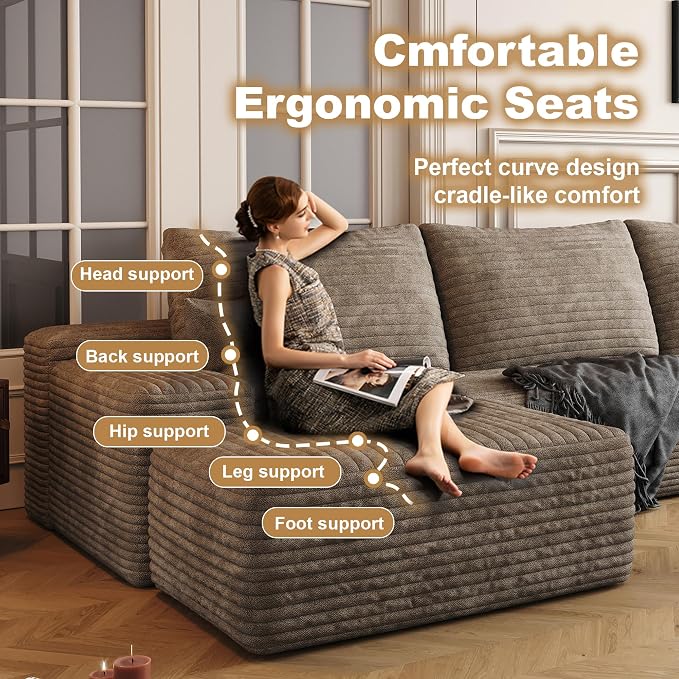 AUGOP 136" Sectional Couches for Living Room Modern Modular Sofa - Image 5