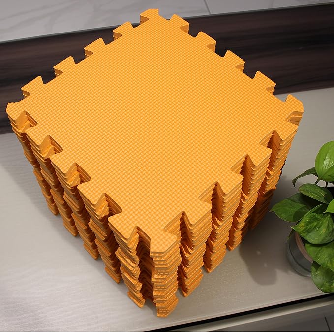 MQIAOHAM® 25 Pieces Puzzle Play Mats, Soft Baby Play Mat, Kids Interlocking Foam Floor Tiles, Toddlers Carpet Playmats G301025-102