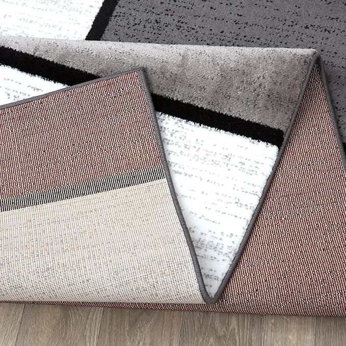 Rugshop Contemporary Modern Boxes Runner Rug 2' x 7'2" Red