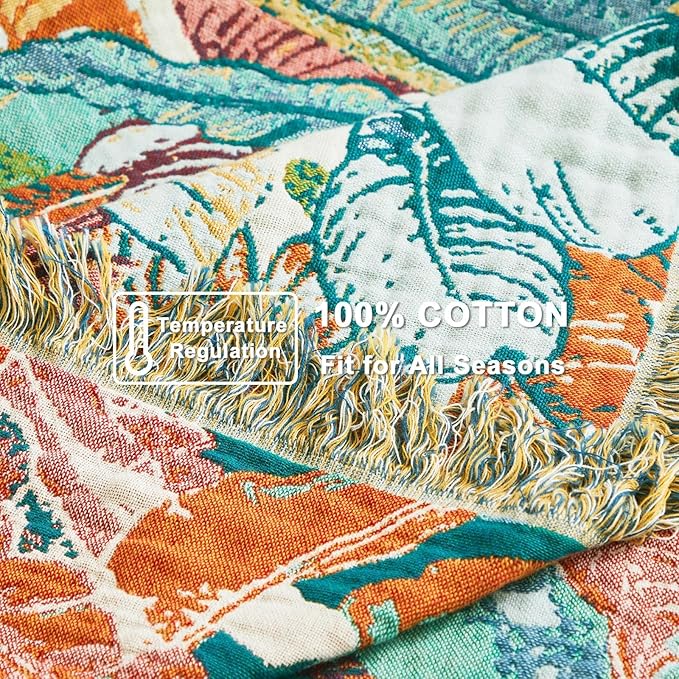 LUTBM Boho Throw Blanket for Bed Cotton Summer Blankets Twin Size for Bedroom - Image 6