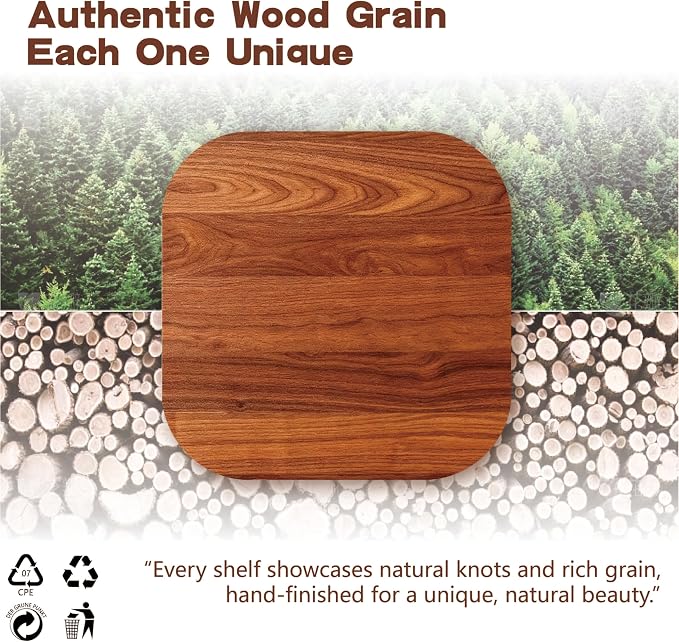 Solid Wood Floating Shelves, 23.6in Finished Real Wood Wall Shelves - Image 3