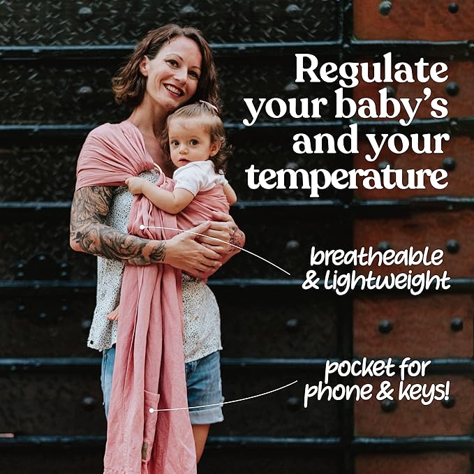 Nalakai Luxury Ring Sling Baby Carrier, Soft Linen Blend Baby Sling, Baby Wrap, Wear Your Little One Close to Your Heart, Comfort, Style