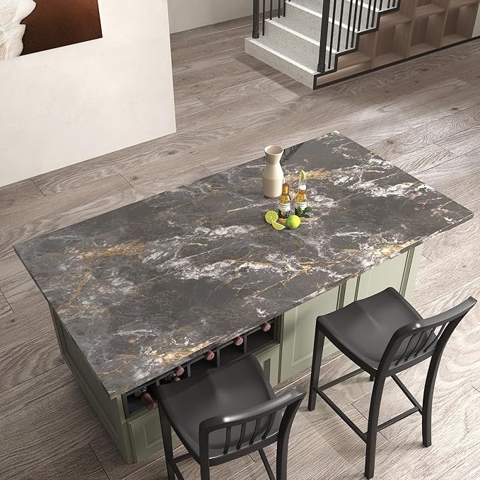 BAYYA Countertop Covers Peel and Stick Wallpaper Glossy Marble Contact Paper - Image 8