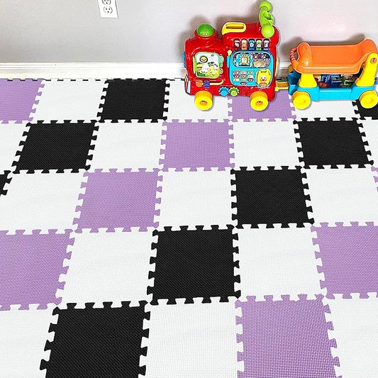 YIMINYUER® 25 Tiles (30cm×30cm×1cm Each Tile) Baby Soft Puzzle Play Mats, Kids Thick EVA Foam Floor, Toddlers & Children's Soft Interlocking Mat R01R04R11G301025
