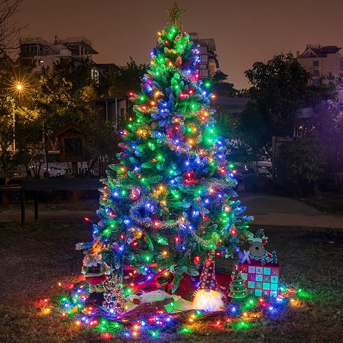 AWQ 108FT 300 LED Fairy String Lights Christmas Fairy String Lights Plug in 8 Modes Extendable for Indoor Outdoor Wedding Birthday Christmas Tree Garden Decor(Multicolor)