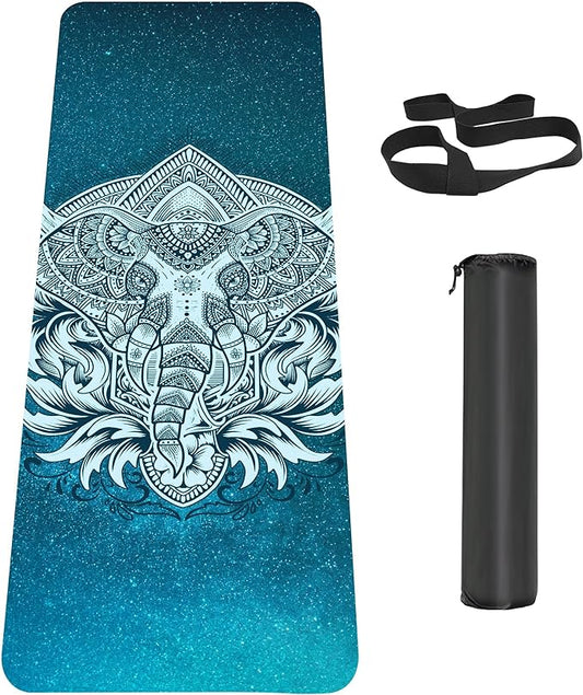 Non Slip Yoga Mat TPE Workout Mat for Men Women, Thick Workout Mat with Carrying Strap, Fitness Mats for Exercise, Yoga, Fitness, Pilates, Floor Workouts (72" x 24" x 6mm)