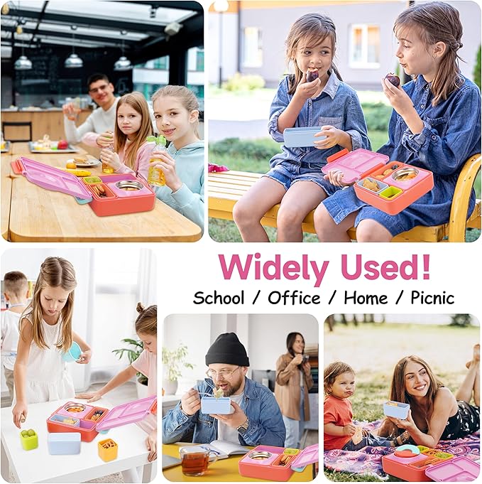 Silicone Dips Containers Compatible with OmieBox, 4 Pack Salad Dressing Container To Go for Most Bento Lunch Box, Small Snack Condiment Container with Lids for kids