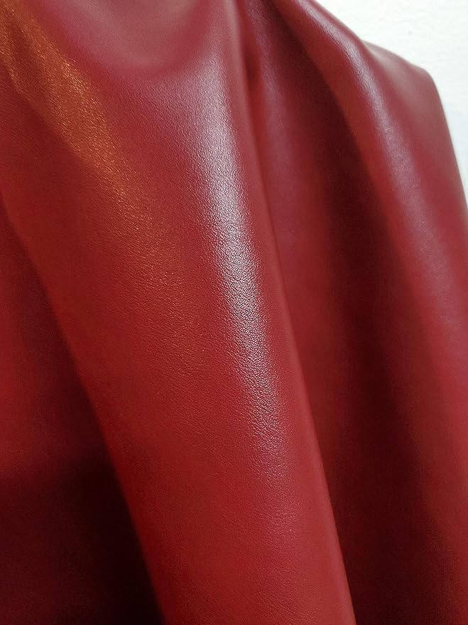 Burgundy Soft Faux Leather Fabric PU Leather Fabric Sheet Synthetic Pleather by NATLeathers