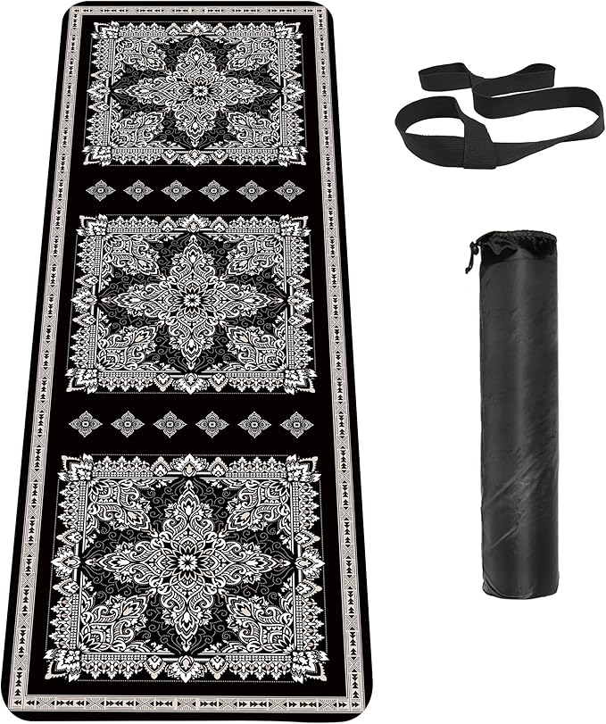 Non Slip Yoga Mat TPE Workout Mat for Men Women, Thick Workout Mat with Carrying Strap, Fitness Mats for Exercise, Yoga, Fitness, Pilates, Floor Workouts (72" x 24" x 6mm)