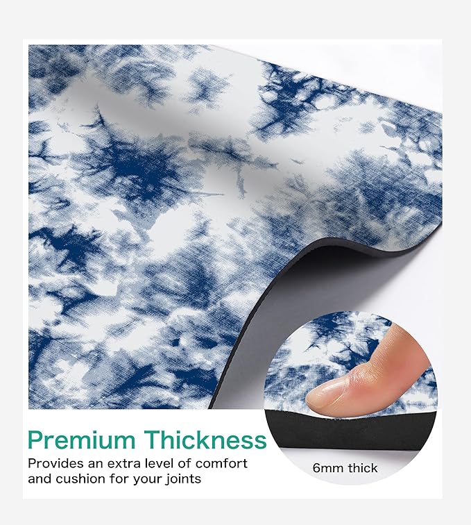 Non Slip Yoga Mat TPE Workout Mat for Men Women, Thick Workout Mat with Carrying Strap, Fitness Mats for Exercise, Yoga, Fitness, Pilates, Floor Workouts (72" x 24" x 6mm)