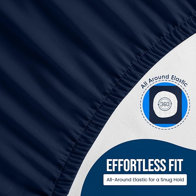 Utopia Bedding Waterproof Mattress Protector Twin XL Size, Premium Terry Mattress Cover 200 GSM, Breathable, Fitted Style with Stretchable Pockets (Navy)