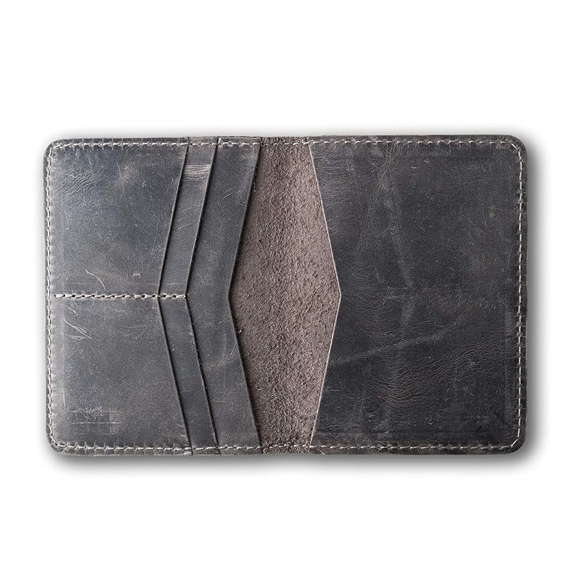 PEGAI Personalized Leather, Passport Holder For Travel | Handmade Passport Wallet Cover Case | Travel Document Holder, Passport Cover for Men, Women, and Family | Pike (Rock Grey)