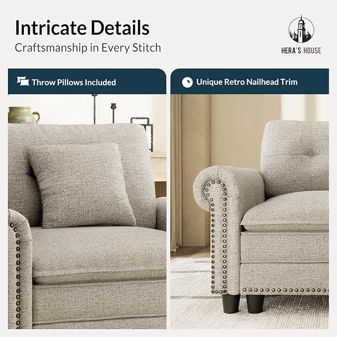 HERA'S HOUSE 2 Pieces Modular Sectional Sofa Sets, Oversized Couch Set - Image 6