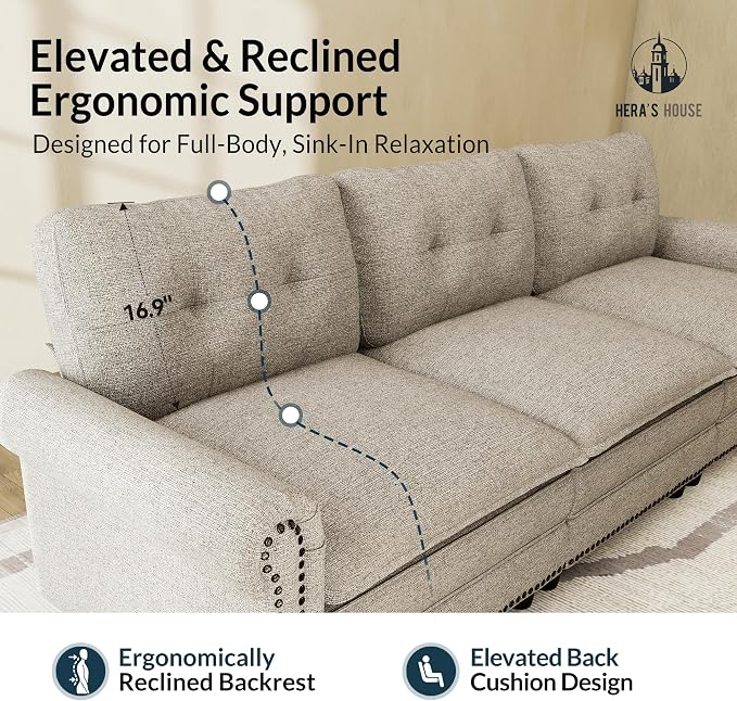 HERA'S HOUSE 2 Pieces Modular Sectional Sofa Sets, Oversized Couch Set - Image 8