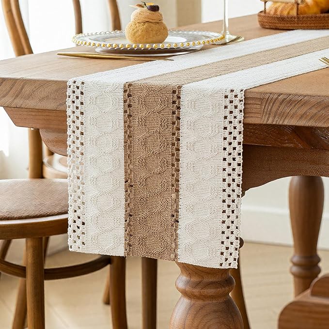FEXIA Boho Table Runner for Home Coffee Decor 90 Inches Long Farmhouse Rustic by FEXIA