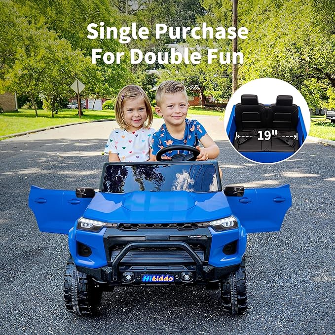 24V 10Ah Ride on Toy for Big Kids, 4WD 2 Seater Electric SUV Kids Car to Drive w/Remote Control, 4x200W Motors - Blue