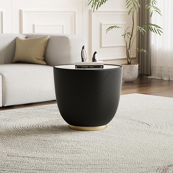SSLine Bowl-Shape Coffee Table Set of 2 Modern Sintered Stone Top Nesting - Image 7