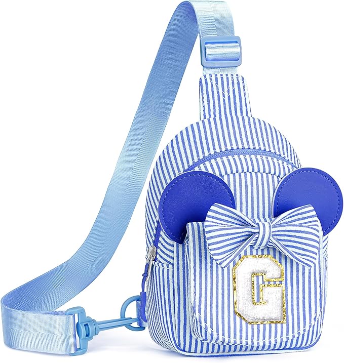Sling Bag for Kids, Birthday Gifts for Little Girl, Personalized Birthday Gifts for Girls Kids, Initial Small Sling Bags for Girl Kid Daughter (Blue G)