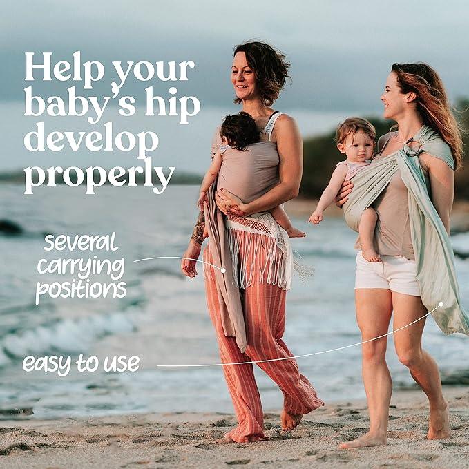 Nalakai Luxury Ring Sling Baby Carrier, Soft Linen Blend Baby Sling, Baby Wrap, Wear Your Little One Close to Your Heart, Longer Length