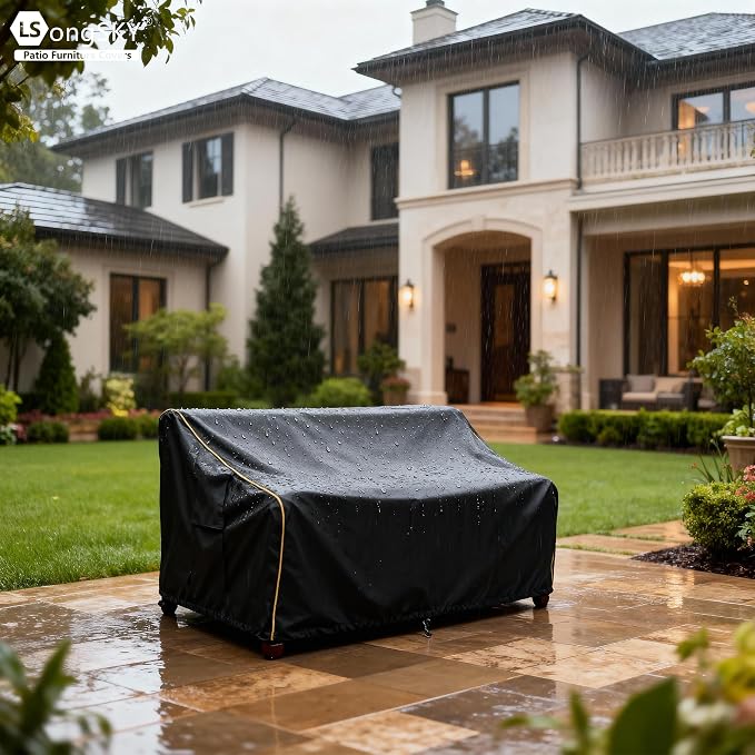 Patio 3-Seater Sofa Cover, Outdoor Couch Cover Fits up to 79W x 38D x 35H Inches - Image 5