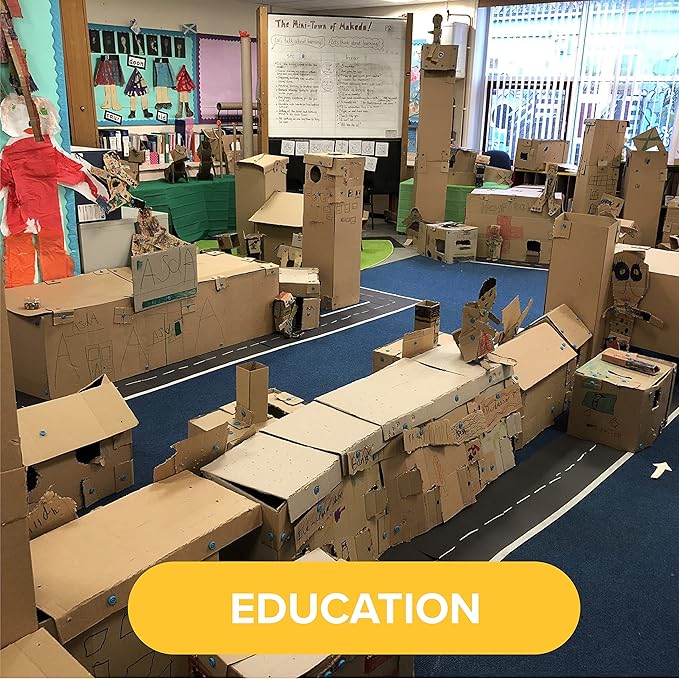 Makedo Invent | Upcycled Cardboard Construction Toolkit in Large Toolbox (360 Pieces) | STEM + STEAM Educational Toys for Classroom Learning | Resuable Tools for Boys and Girls Age 5+