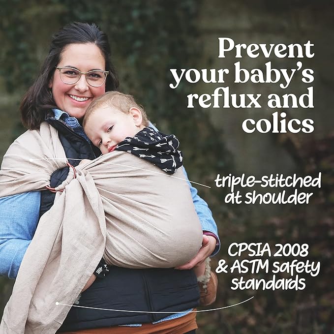 Nalakai Luxury Ring Sling Baby Carrier, Soft Linen Blend Baby Sling, Baby Wrap, Wear Your Little One Close to Your Heart, Longer Length